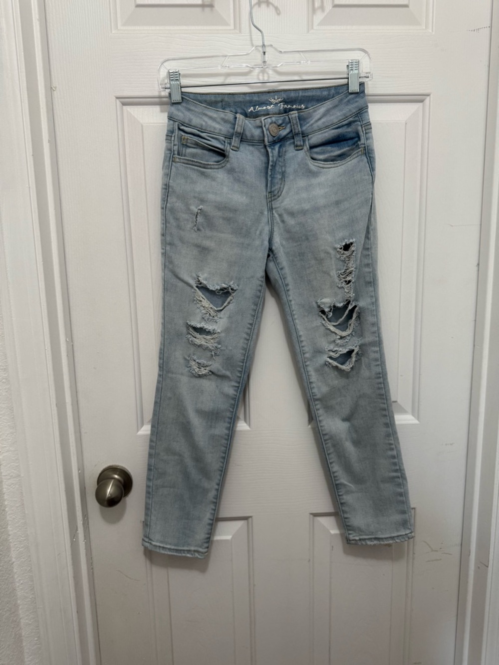 Almost Famous Light Wash Distressed Skinny Jeans